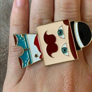 double finger cowboy mustache ring